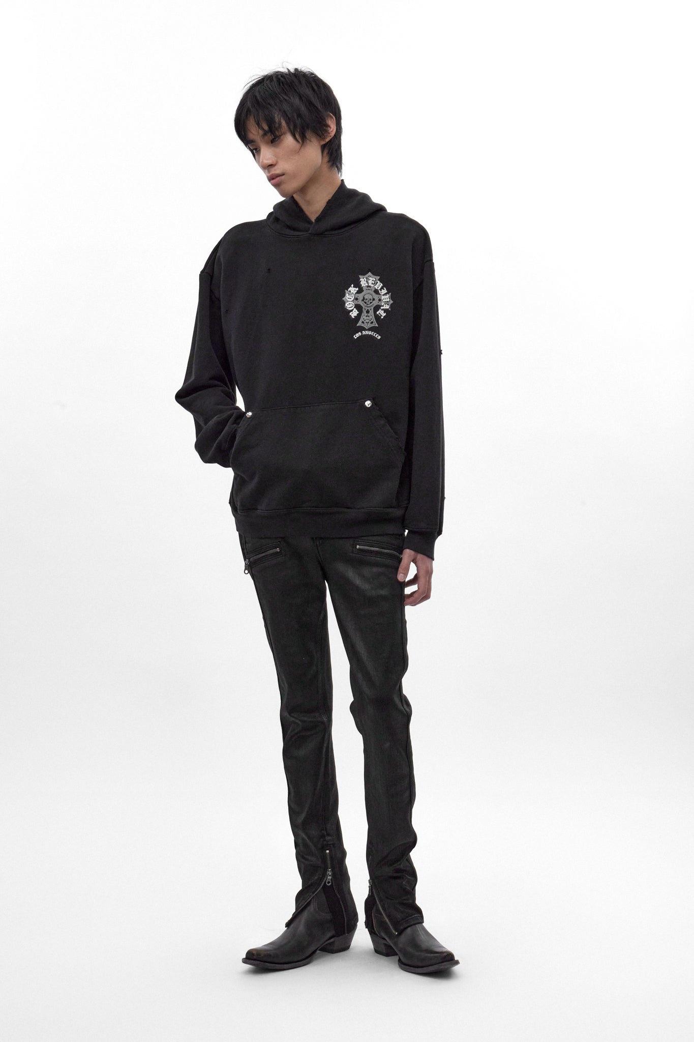 Silent Cross Hoodie in Black