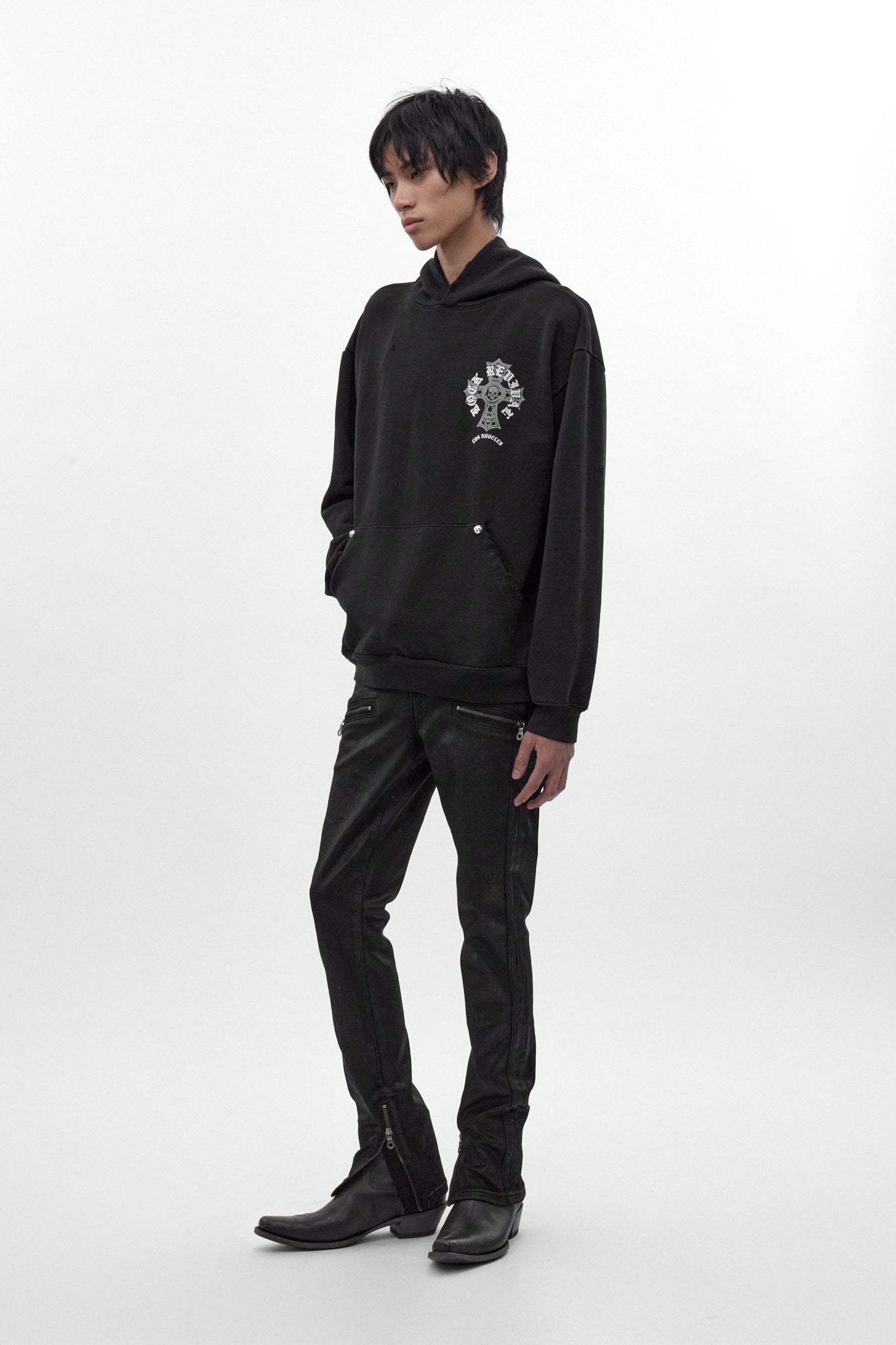Silent Cross Hoodie in Black