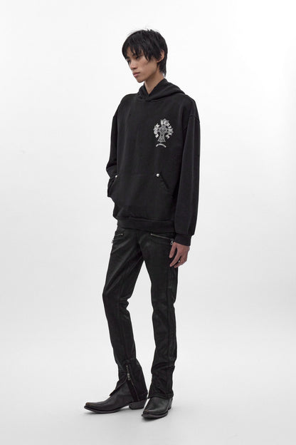 Silent Cross Hoodie in Black