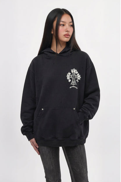 Silent Cross Hoodie in Black (W)