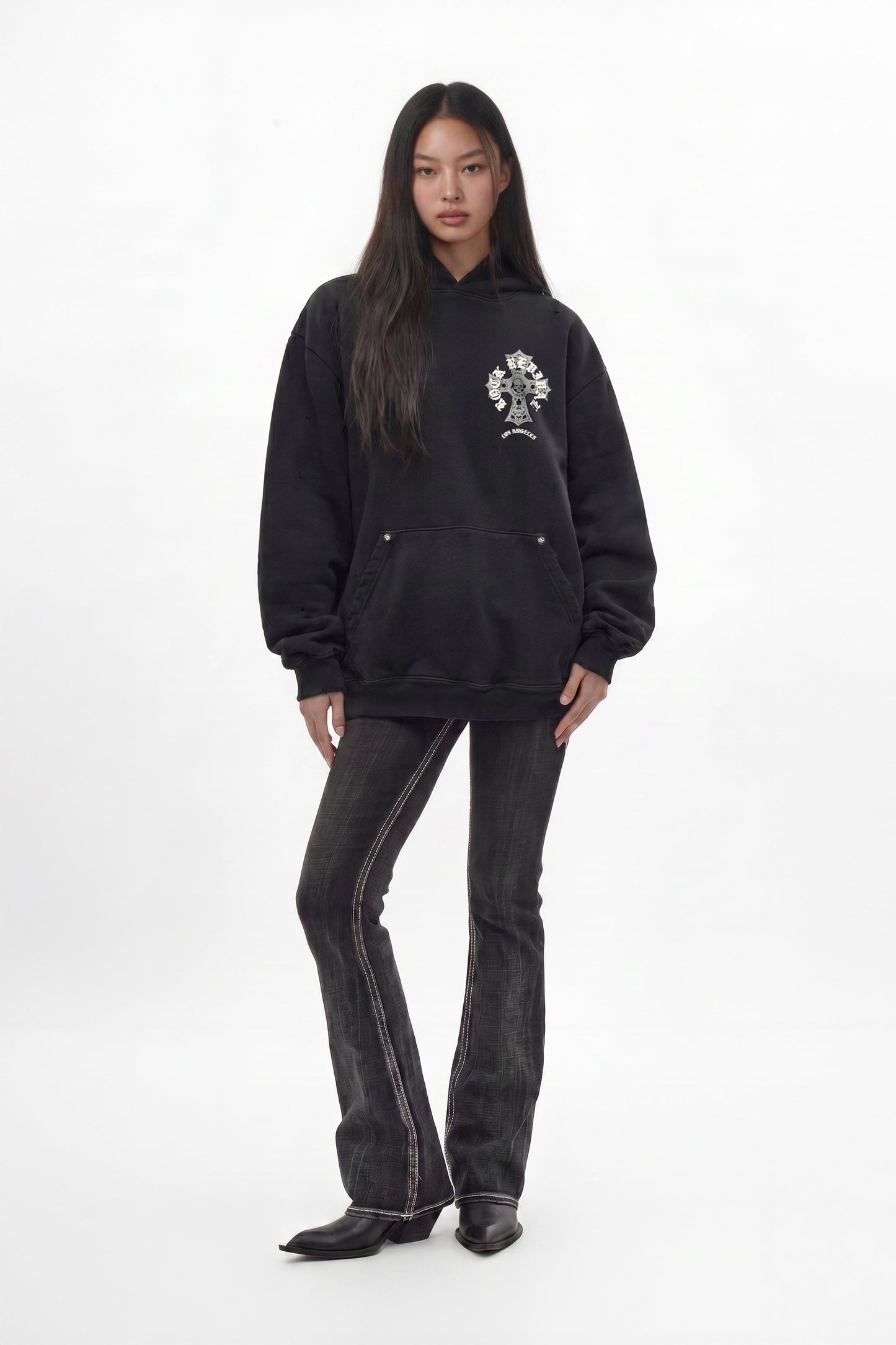 Silent Cross Hoodie in Black (W)