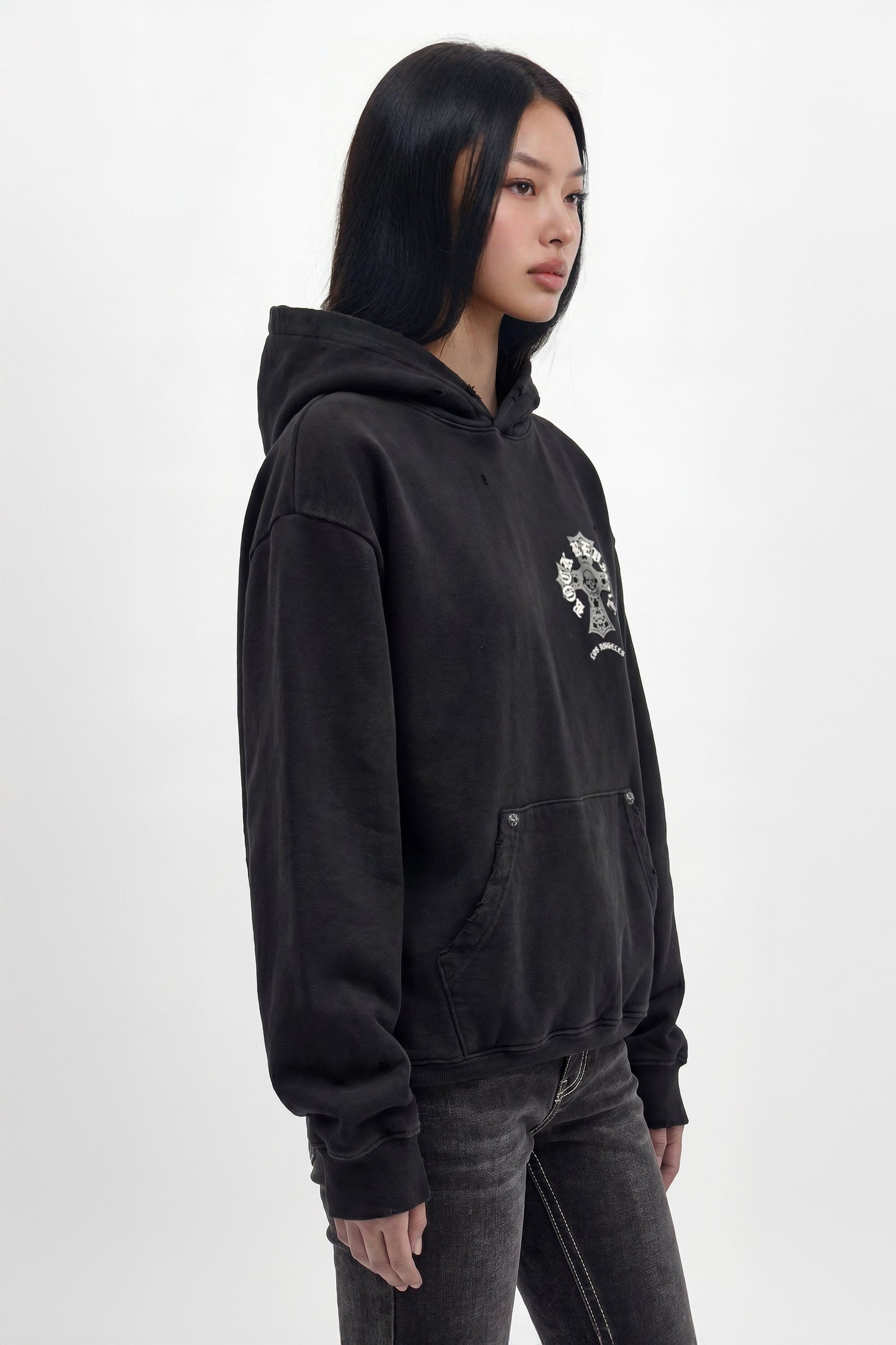 Silent Cross Hoodie in Black (W)