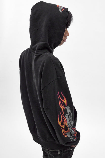 Molten Script Hoodie in Black