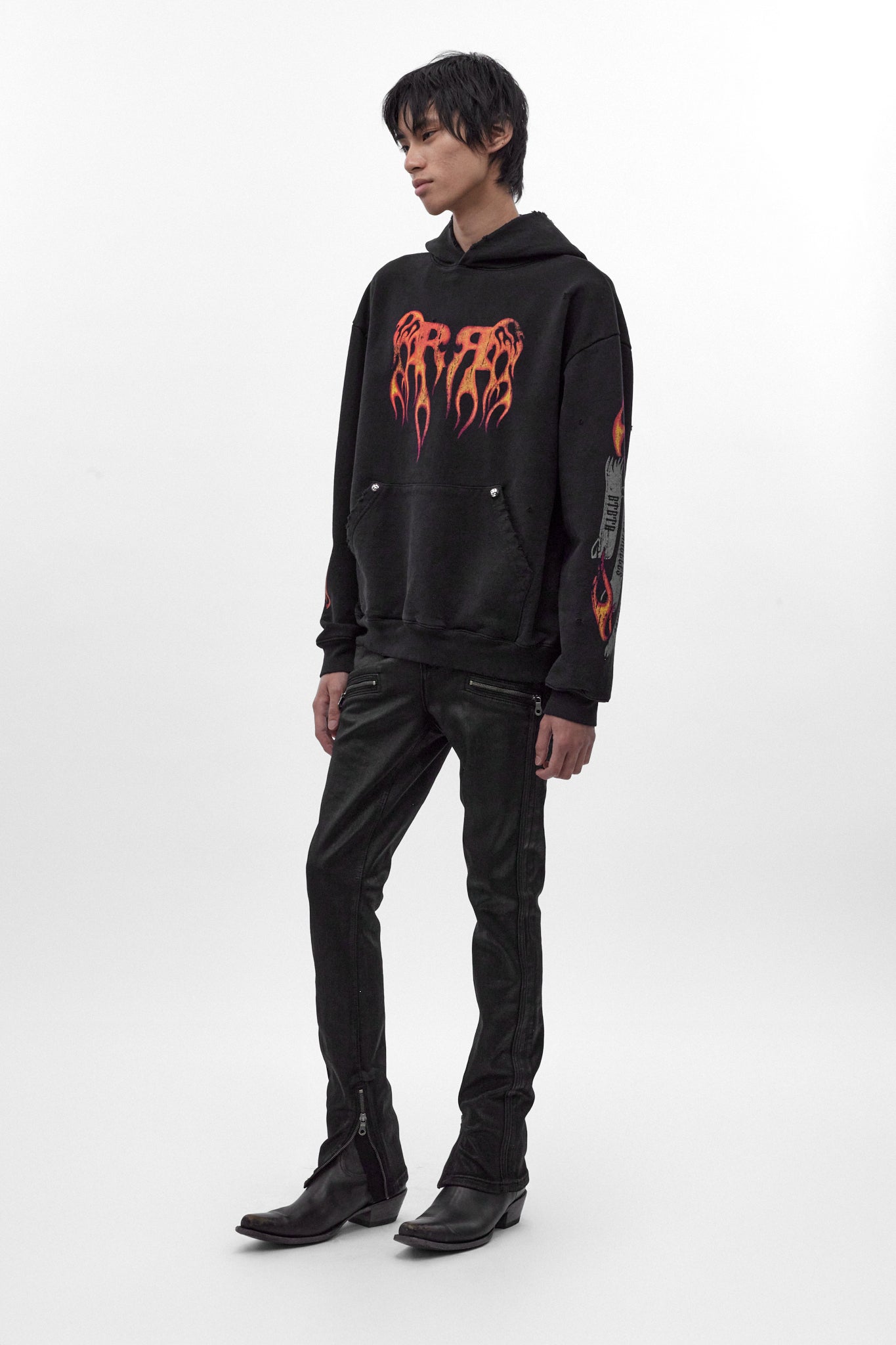 Molten Script Hoodie in Black