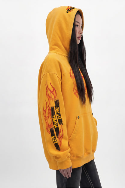 Molten Script Hoodie in Yellow (W)
