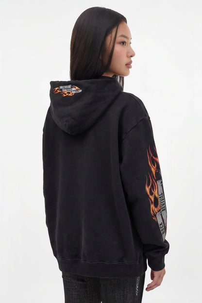 Molten Script Hoodie in Black (W)