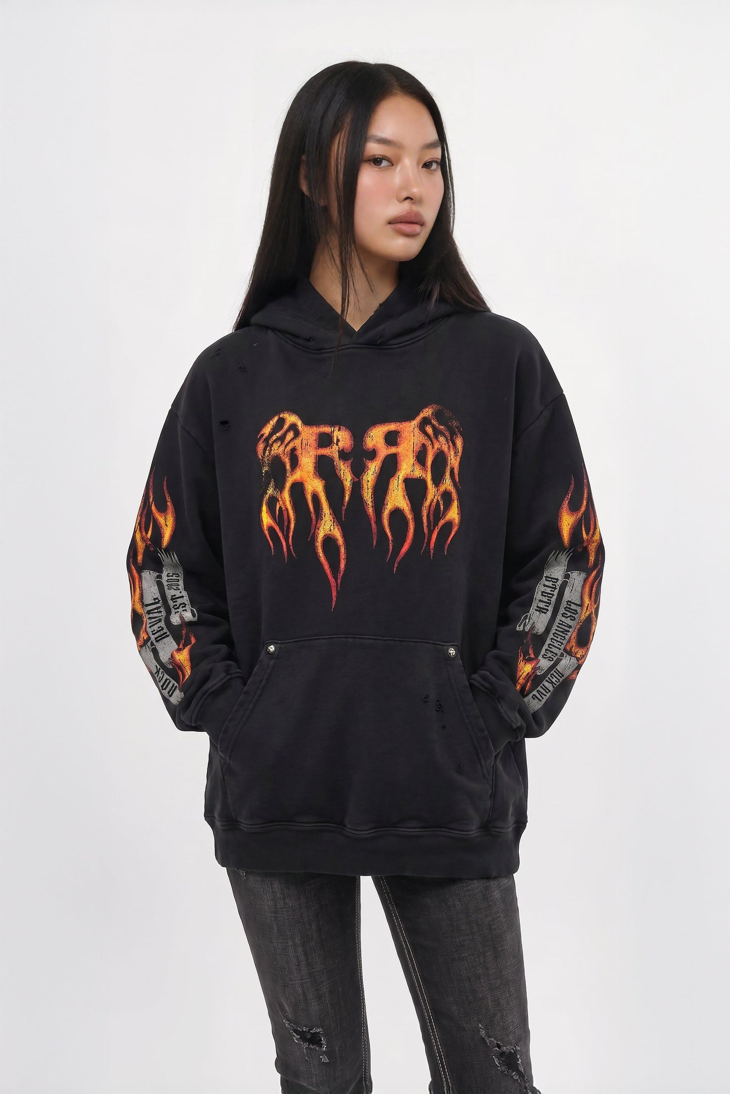 Molten Script Hoodie in Black (W)