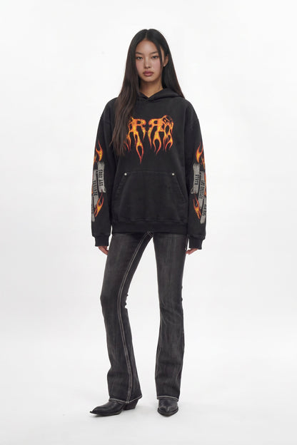 Molten Script Hoodie in Black (W)
