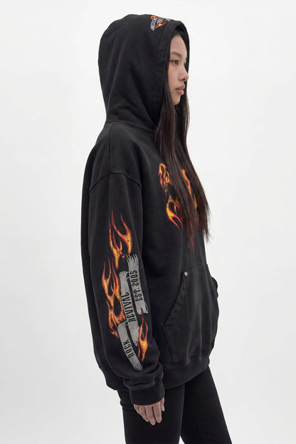 Molten Script Hoodie in Black (W)