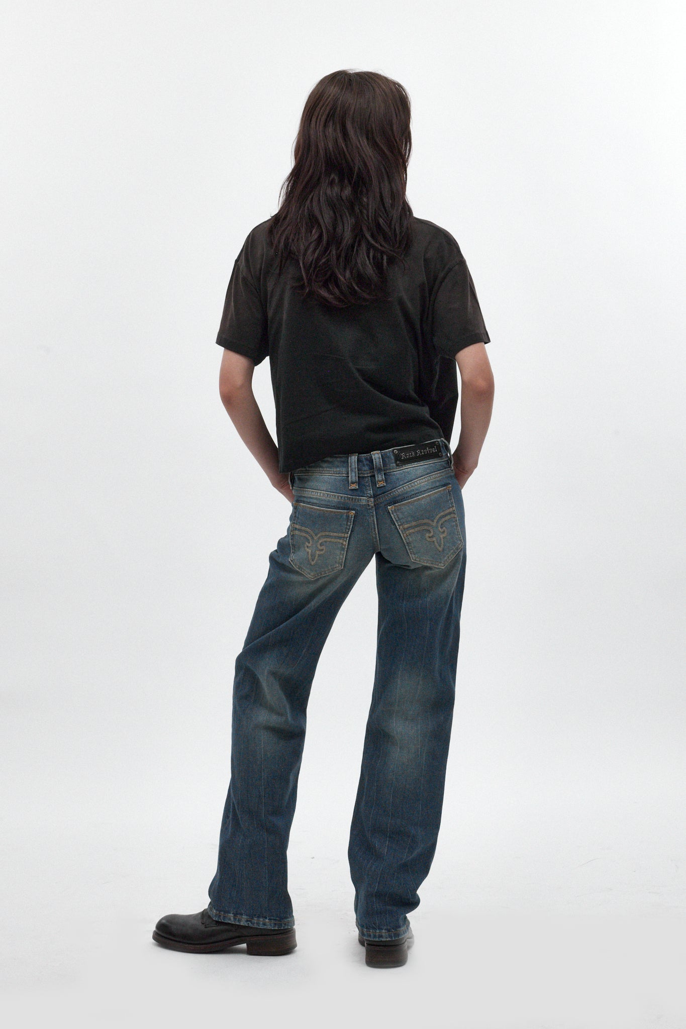 Rock Graphic Boxy Tee in Washed Black