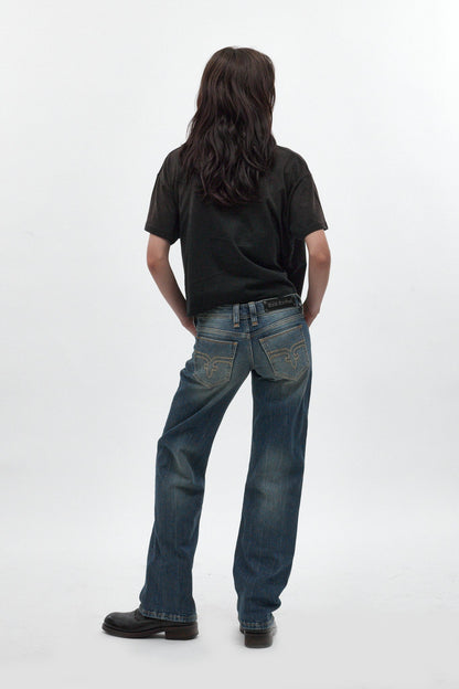 Rock Graphic Boxy Tee in Washed Black
