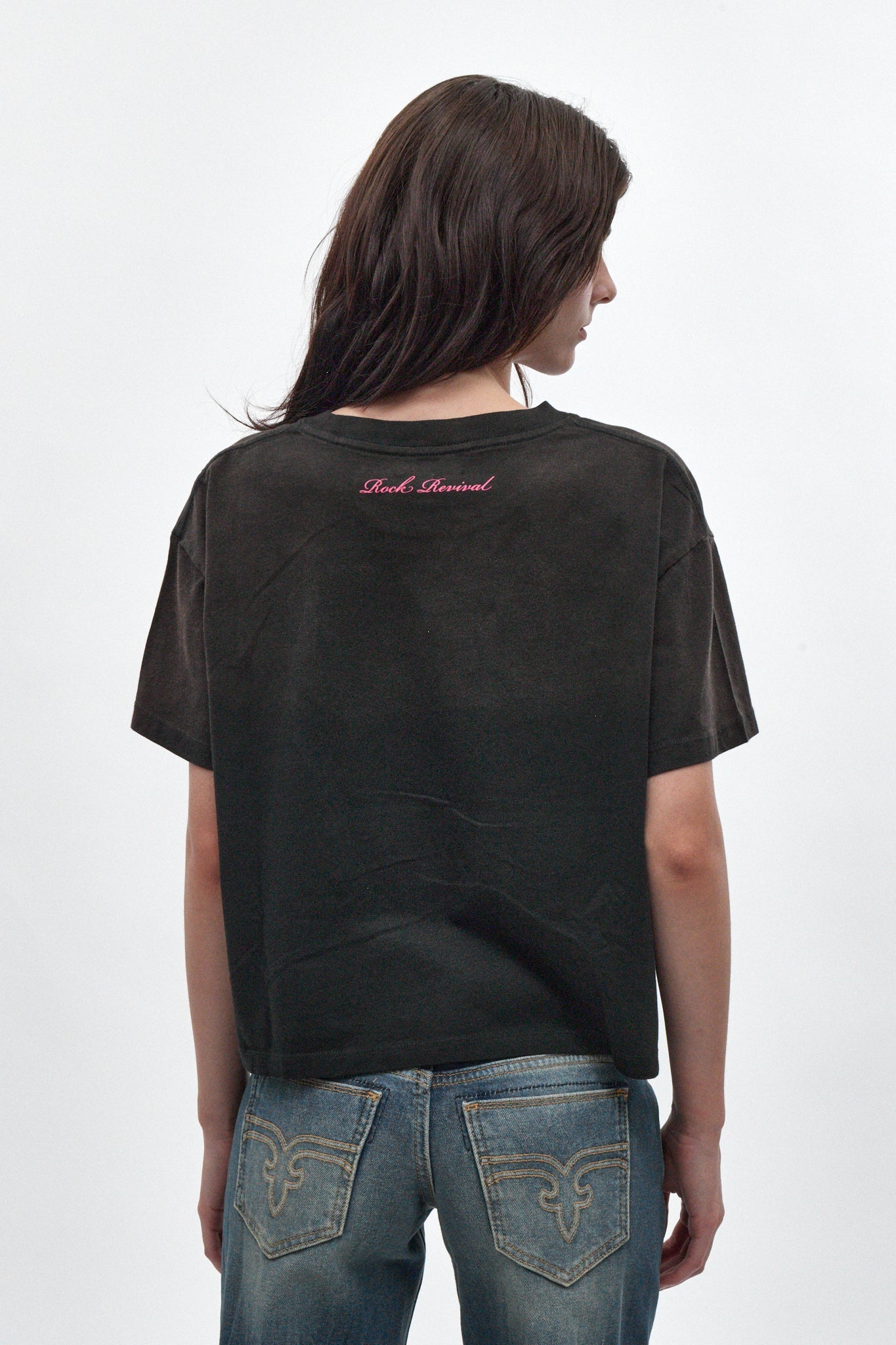 Rock Graphic Boxy Tee in Washed Black
