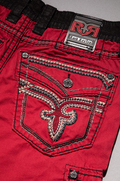 Red Cargo Shorts