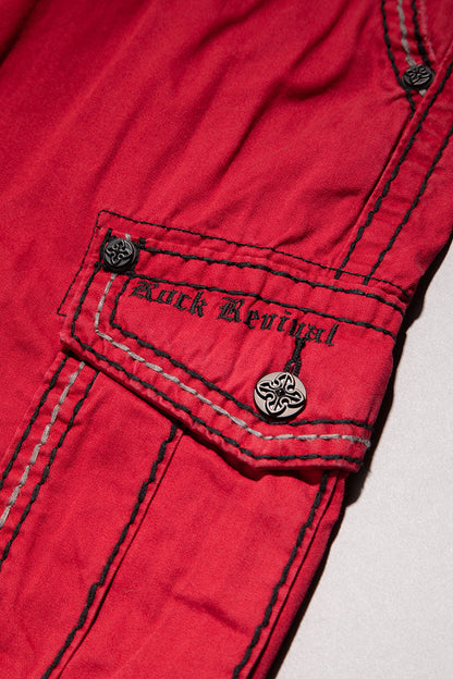 Red Cargo Shorts