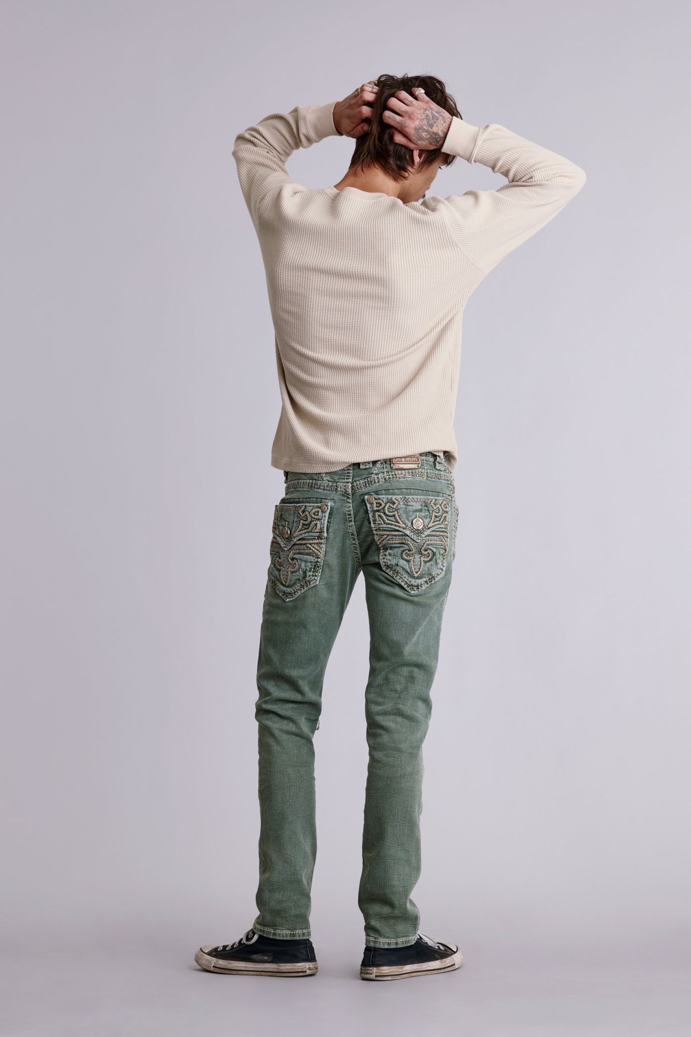 Kinsly Alt Straight Jeans in Green