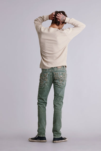 Kinsly Alt Straight Jeans in Green