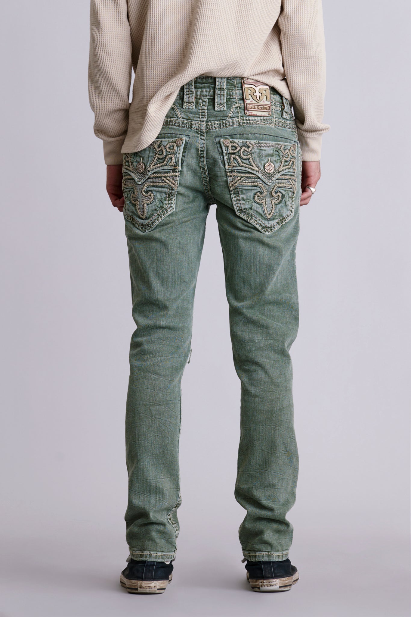 Kinsly Alt Straight Jeans in Green