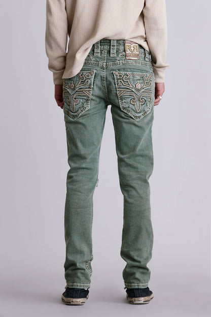 Kinsly Alt Straight Jeans in Green