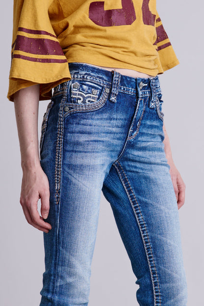 Yui Bootcut Jeans in Medium Blue