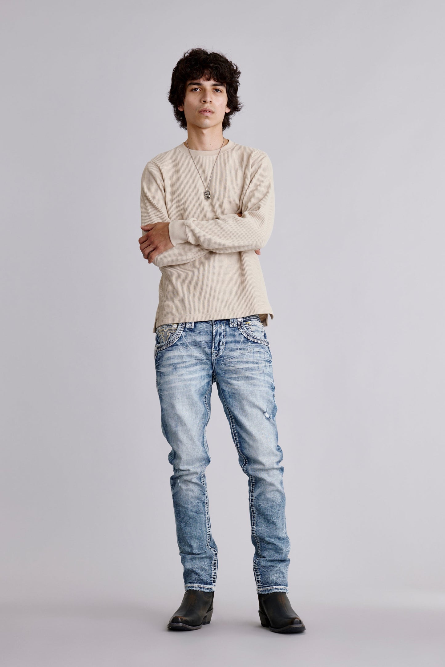 Cassian Alt Straight Jeans in Light Blue
