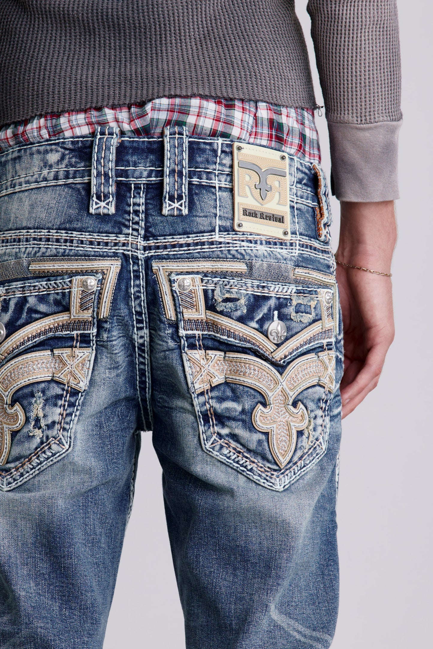 Eggplant Bootcut Jeans in Medium Blue