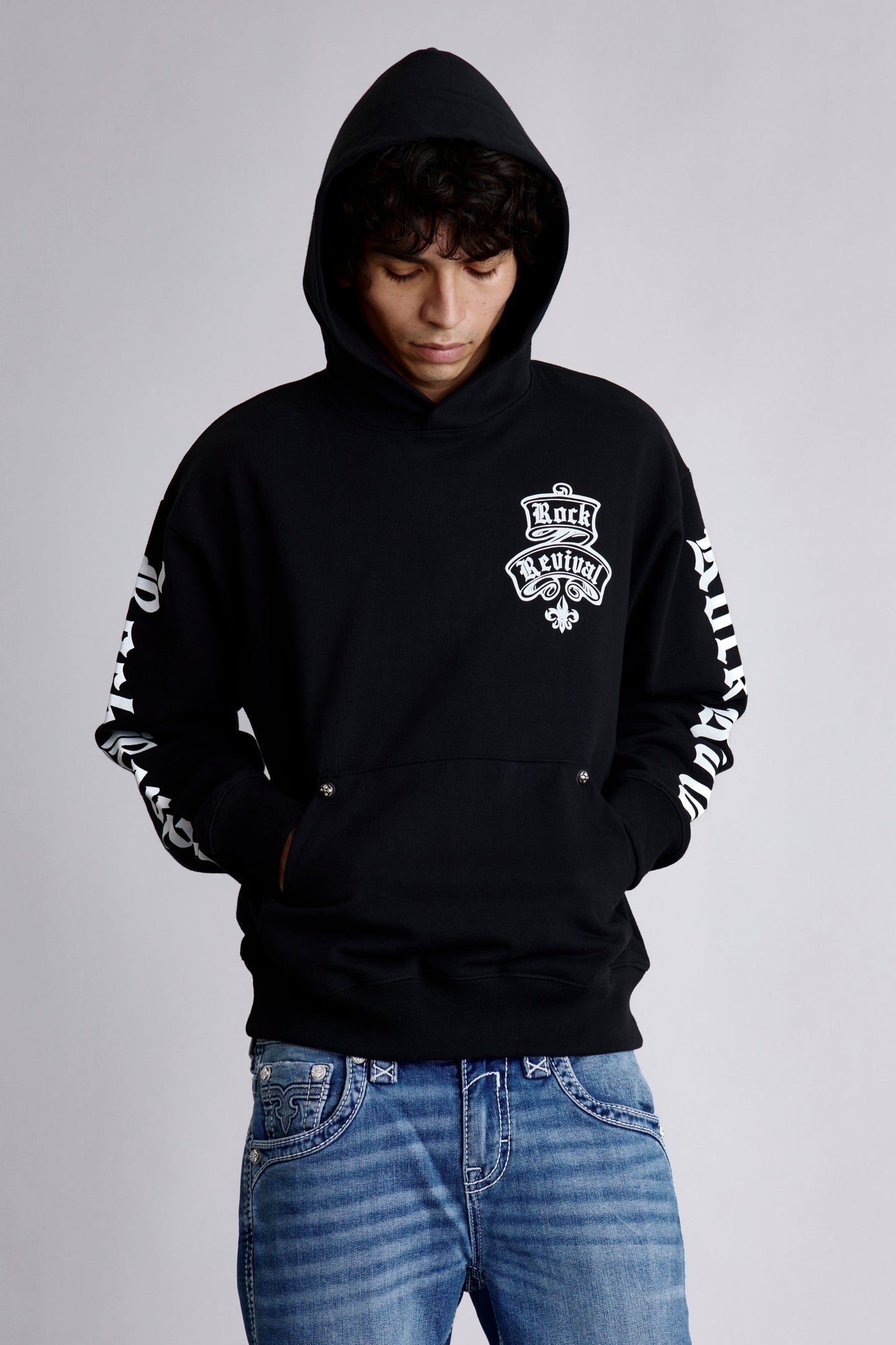 Classic Rock Hoodie in Black/Gray