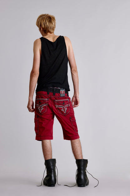 Red Cargo Shorts