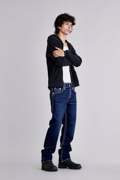 Titan Relaxed Straight in Dark/White