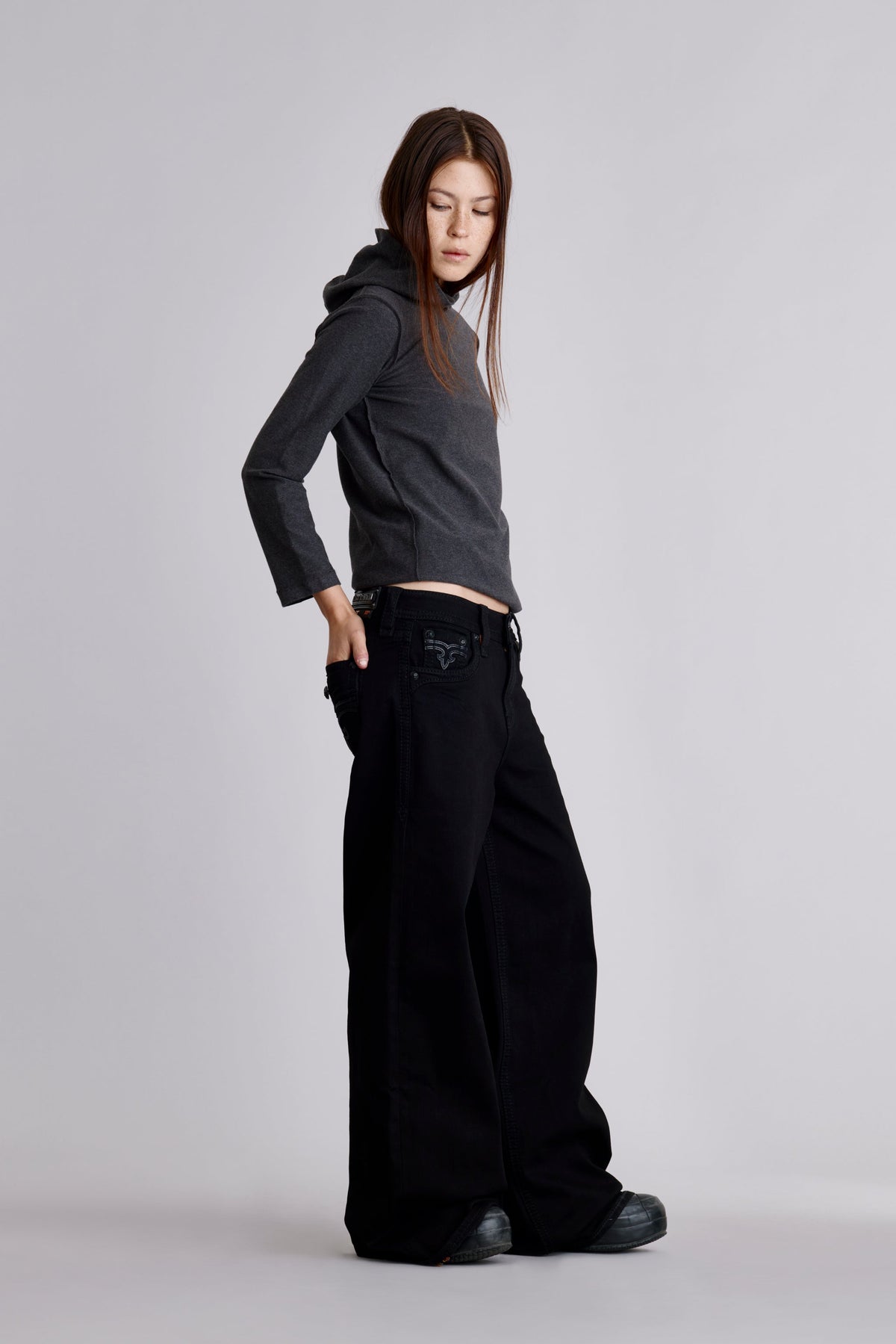 Alivia Oversized Baggy Jeans in Black