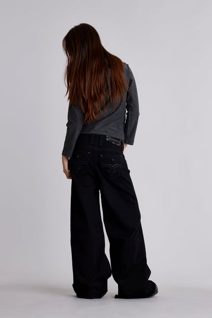 Alivia Oversized Baggy Jeans in Black