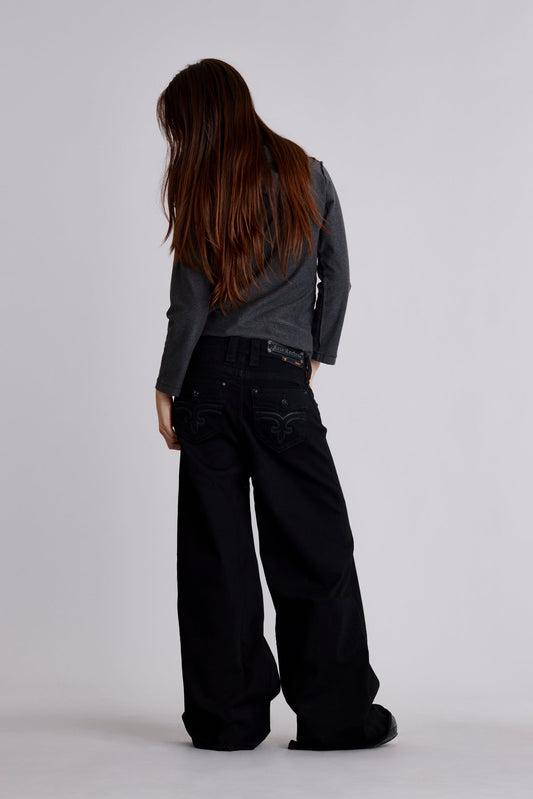 Alivia Oversized Baggy Jeans in Black