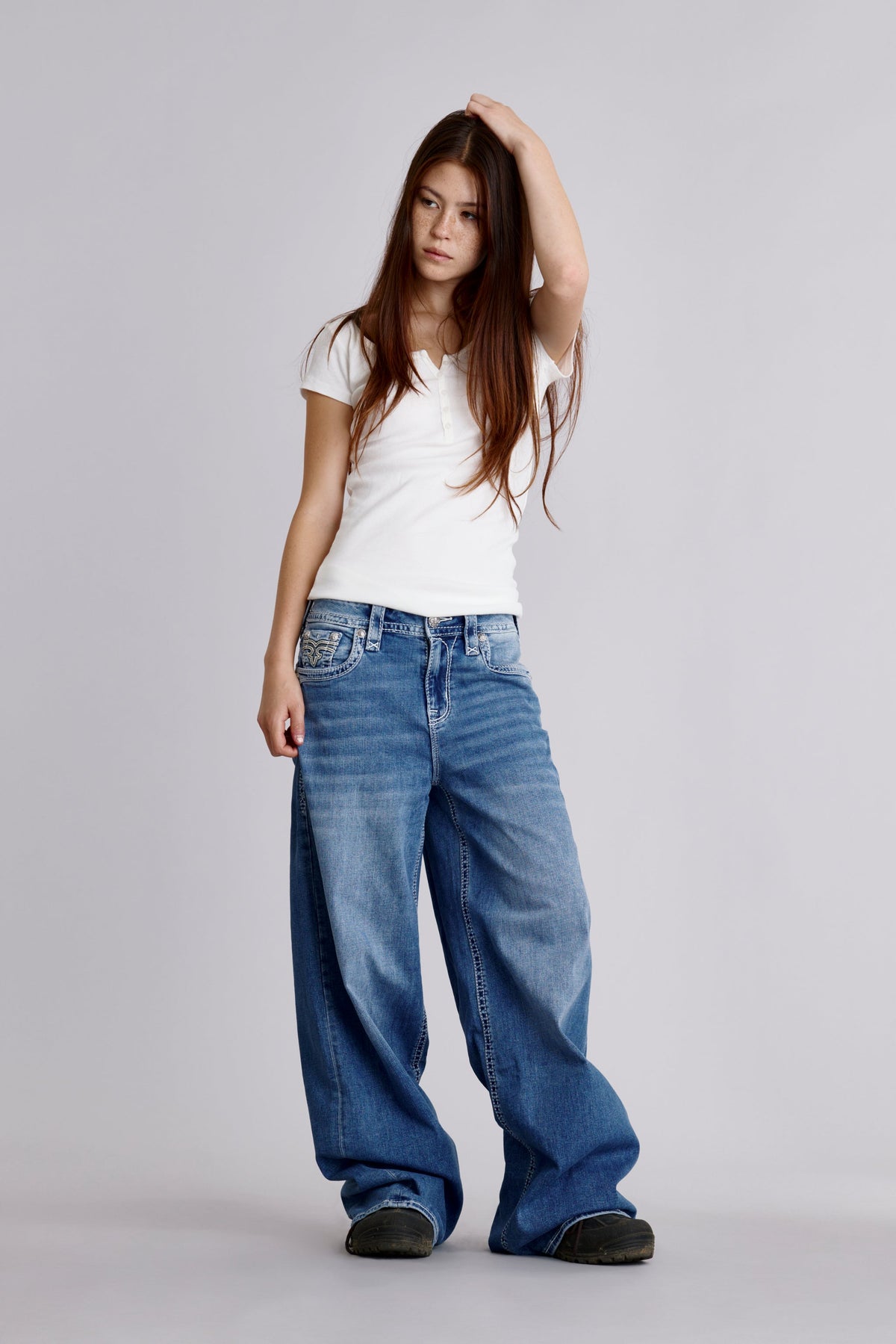 Alivia Oversized Baggy Jeans Medium Blue