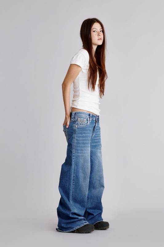 Alivia Oversized Baggy Jeans Medium Blue
