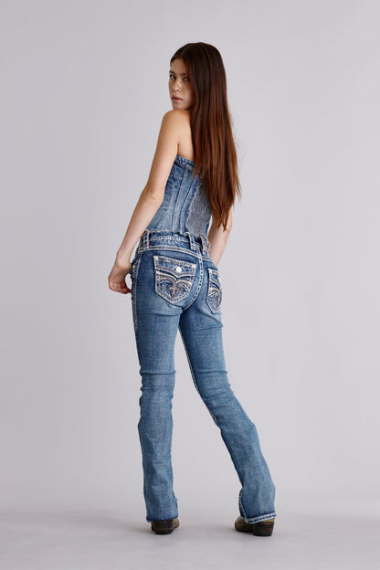 Endive Bootcut Jeans in Medium Blue