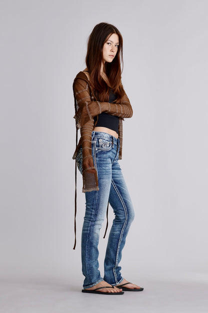 Janessa Straight Jeans in Medium Blue