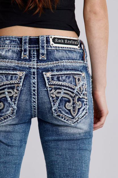 Janessa Straight Jeans in Medium Blue