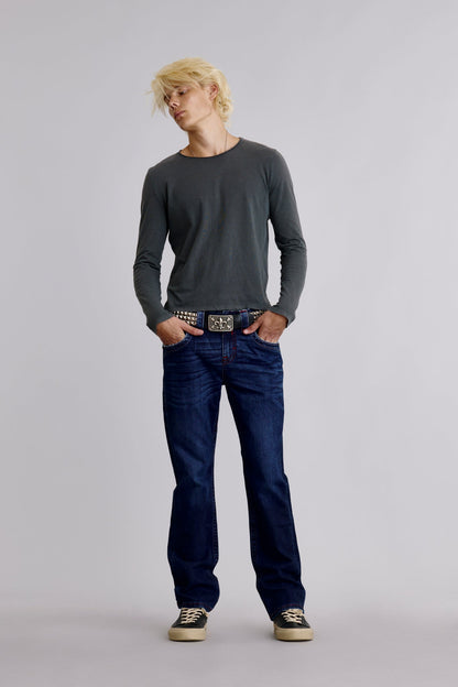 Clark Relaxed Straight in Dark/Red