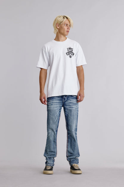 Rock Revival Crest Tee in White