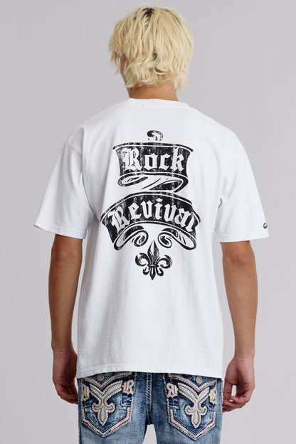 Rock Revival Crest Tee in White