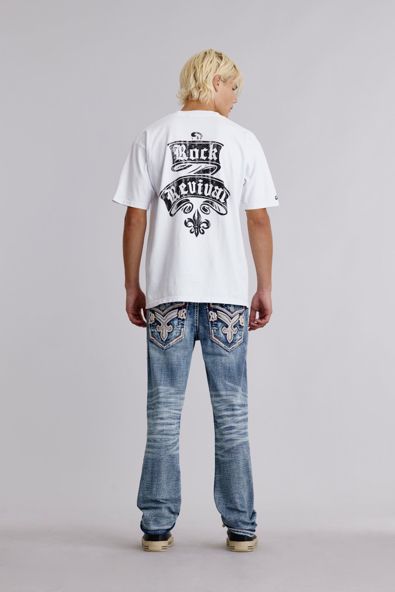 Rock Revival Crest Tee in White