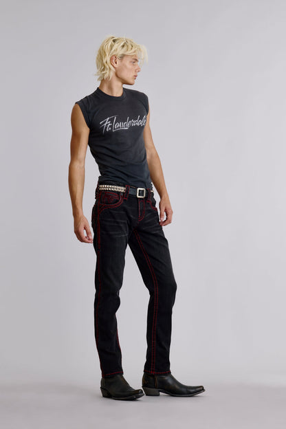 Richie Alt Straight Jeans in Black