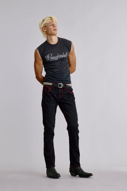 Richie Alt Straight Jeans in Black