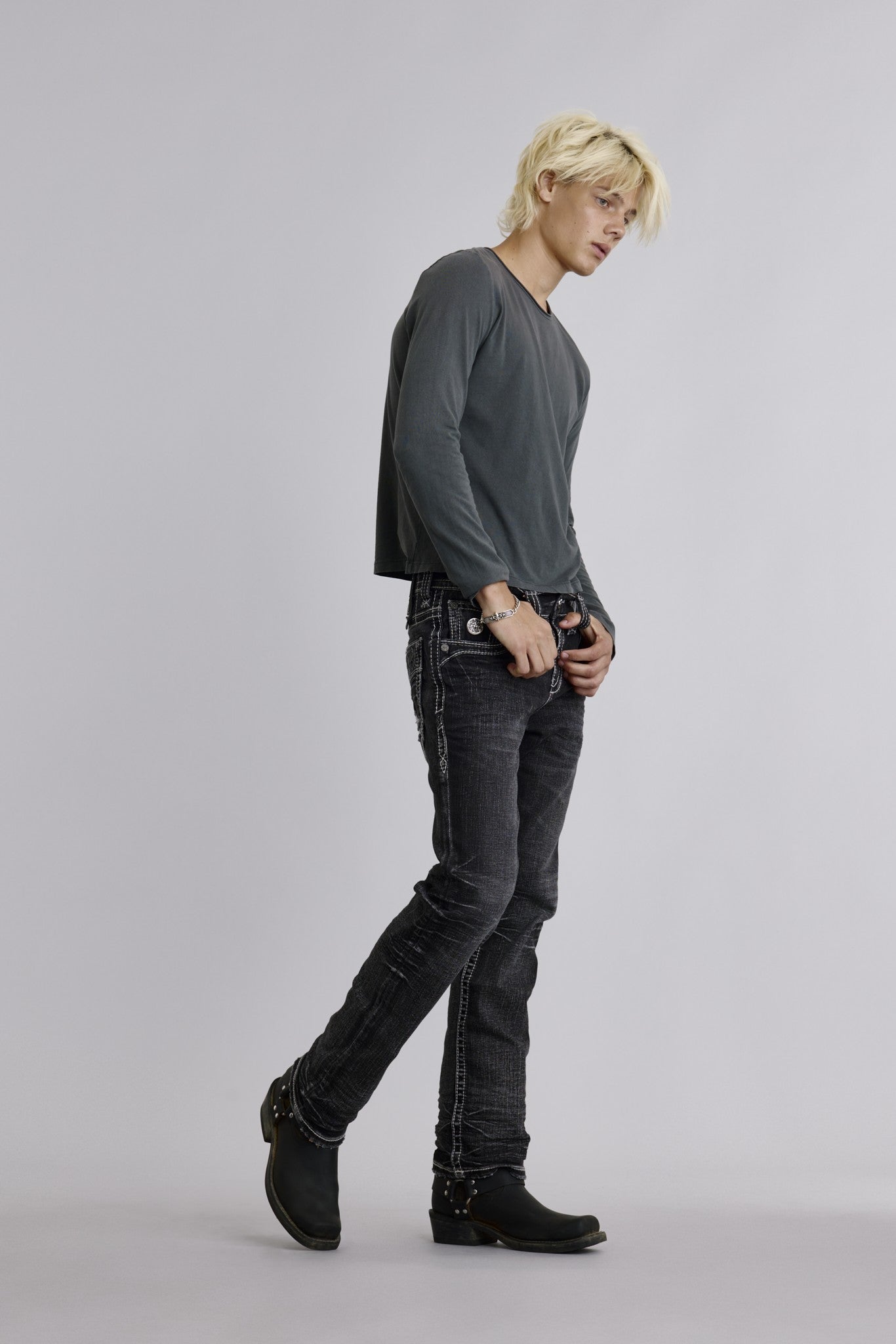Rustin Relaxed Straight in Charcoal