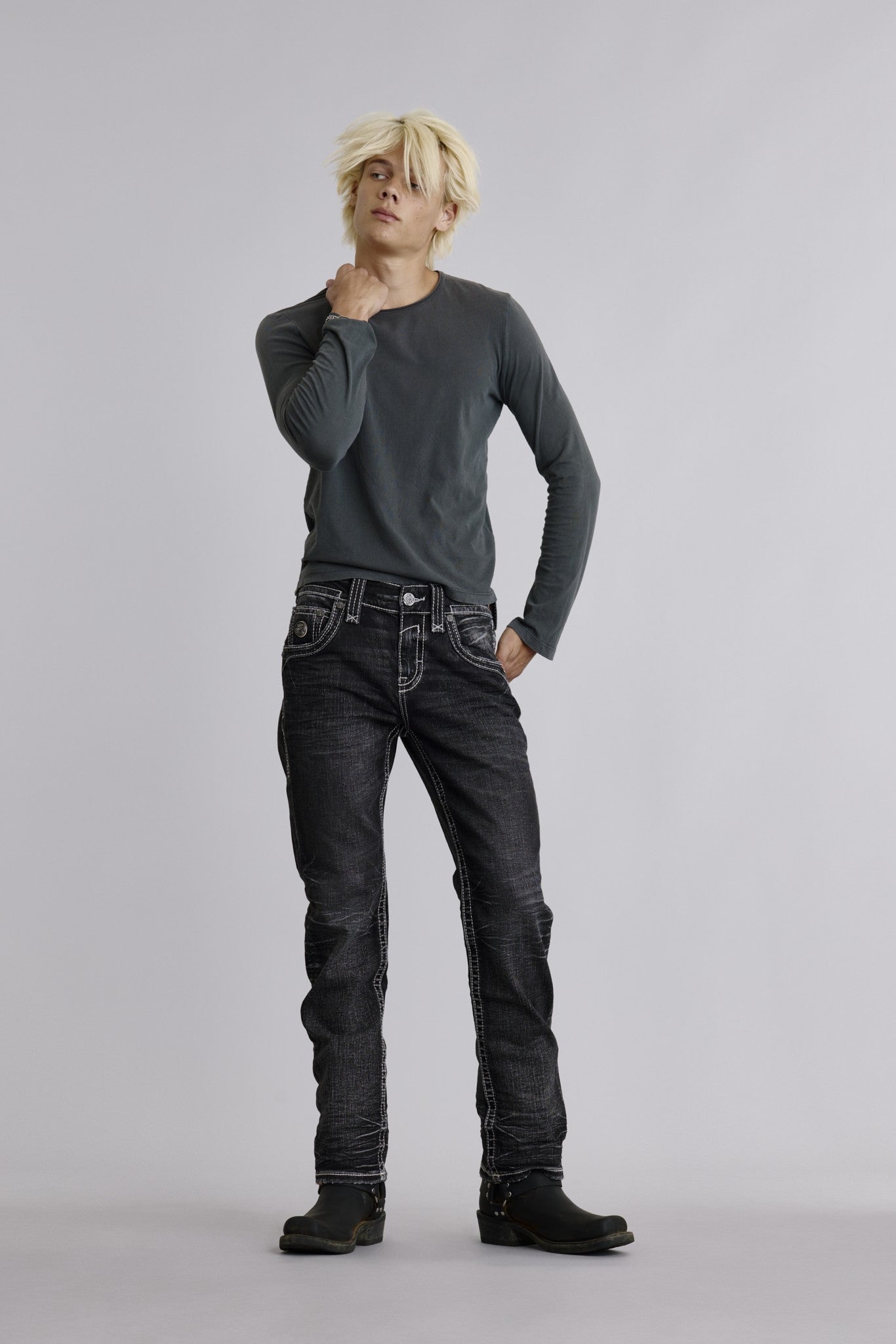 Rustin Relaxed Straight in Charcoal