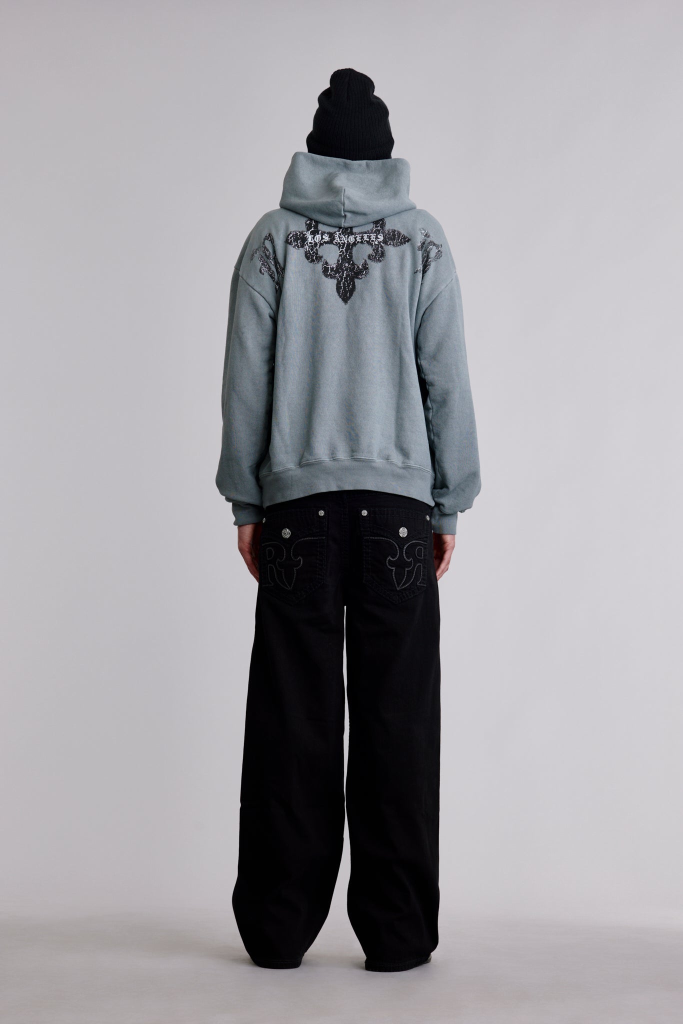 Broken Fleur Hoodie in LA Gray
