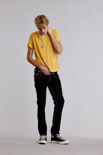 Wylie Alt Straight Jeans in Black