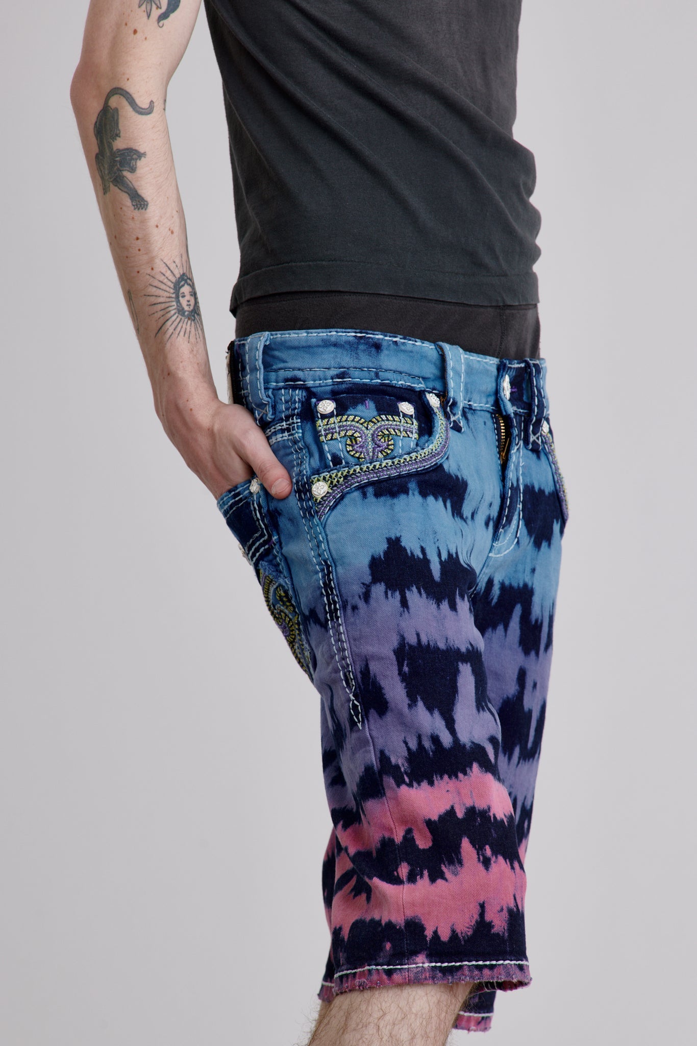 Armie Denim Shorts in Tye Die Blue