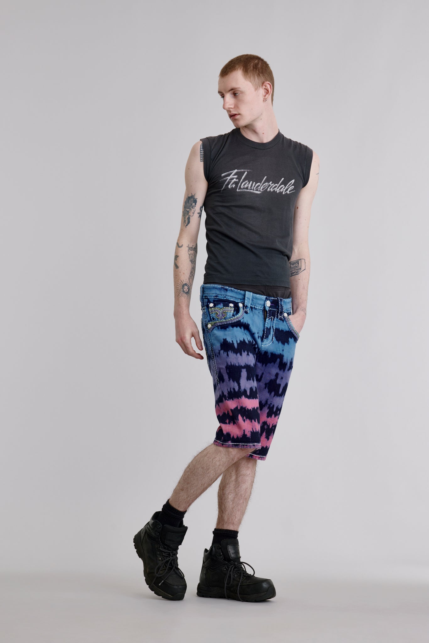 Armie Denim Shorts in Tye Die Blue