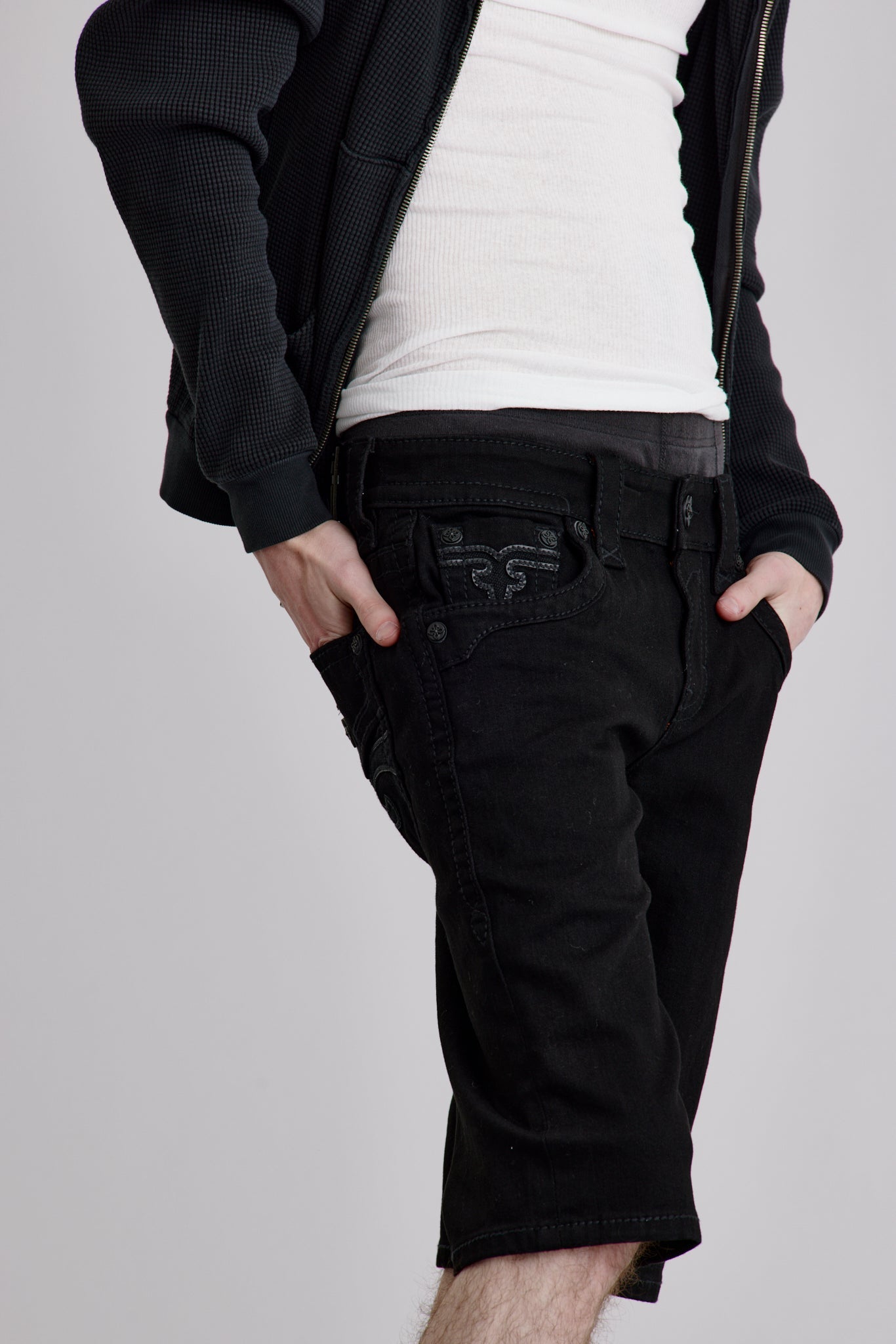 Arther Denim Shorts in Black