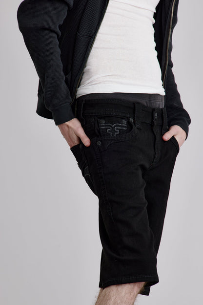 Arther Denim Shorts in Black